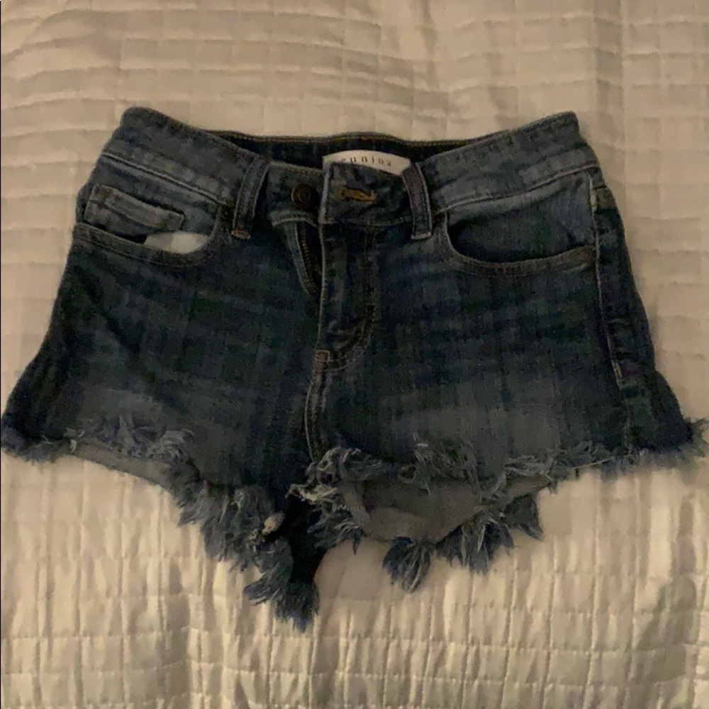 mid rise jean shorts